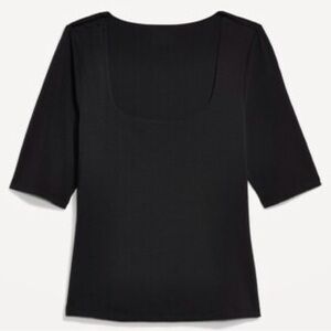 Old Navy Tops | Basic Black Top With Square Neck. | Color: Black | Size: M |